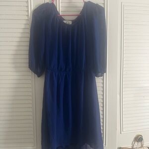 Sweet Storm Women's High Low Dress in Deep Blue